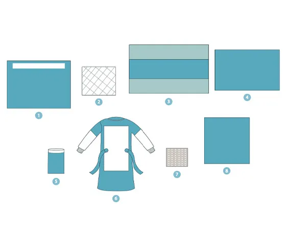 Delivery drape set